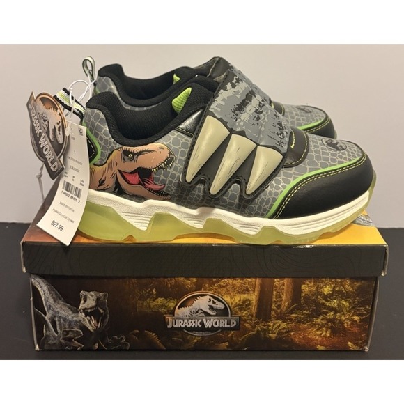 Jurassic World Toddler Boys Athletic Light-up Sneakers Multicolor T. Rex Youth 1 - Picture 5 of 16